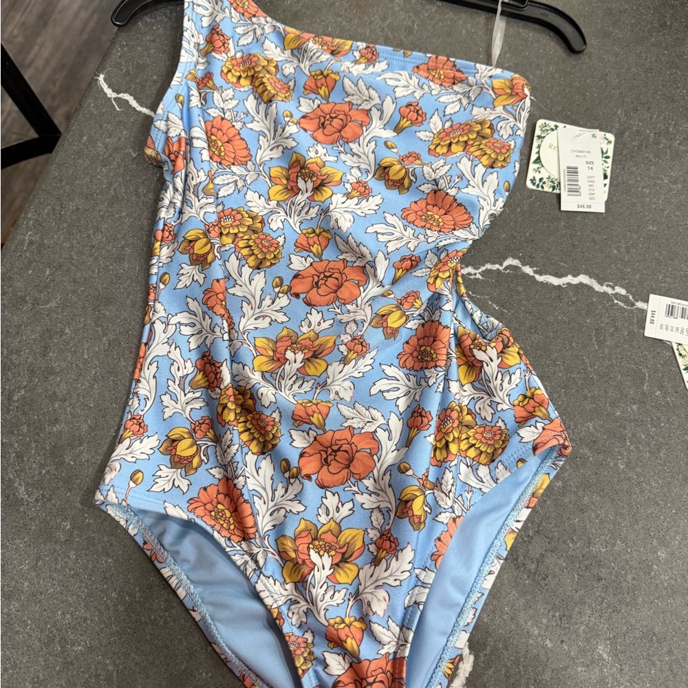 Chelsea & Violet Floral One-Shoulder Swimsuit